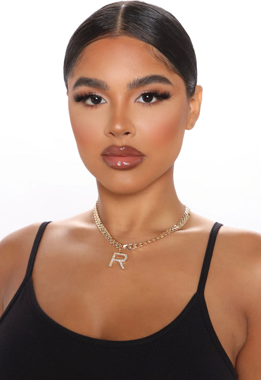 “R” Initial Chain Necklace