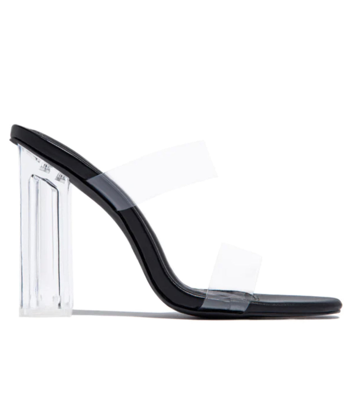 Black Clear Strap Heels