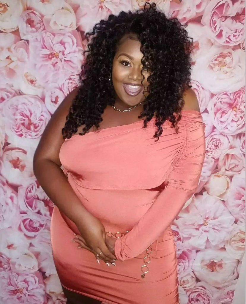 Peach One Shoulder Dress