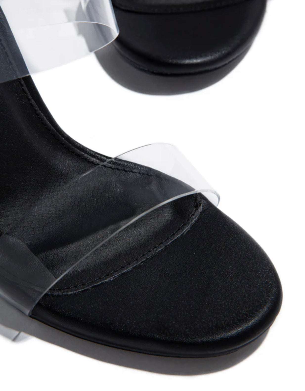 Black Clear Strap Heels