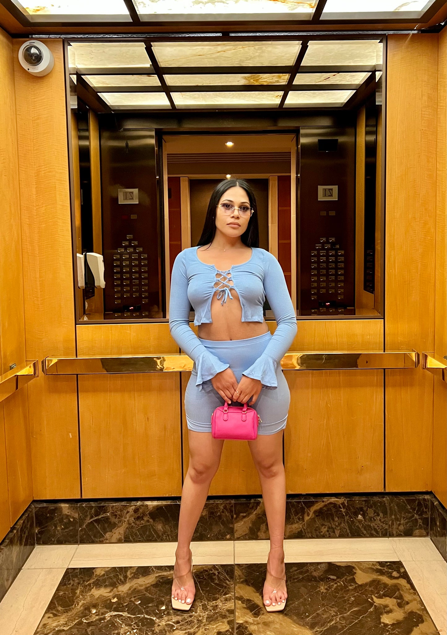 Blue Skirt Set