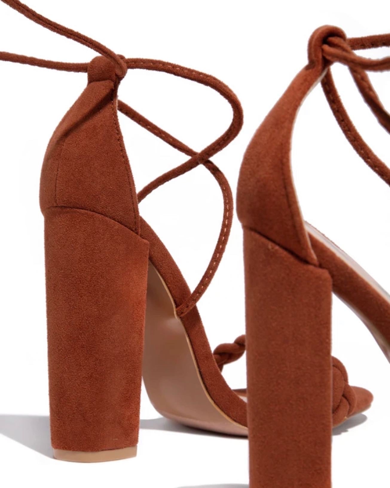 Rust Braided Strap Heels