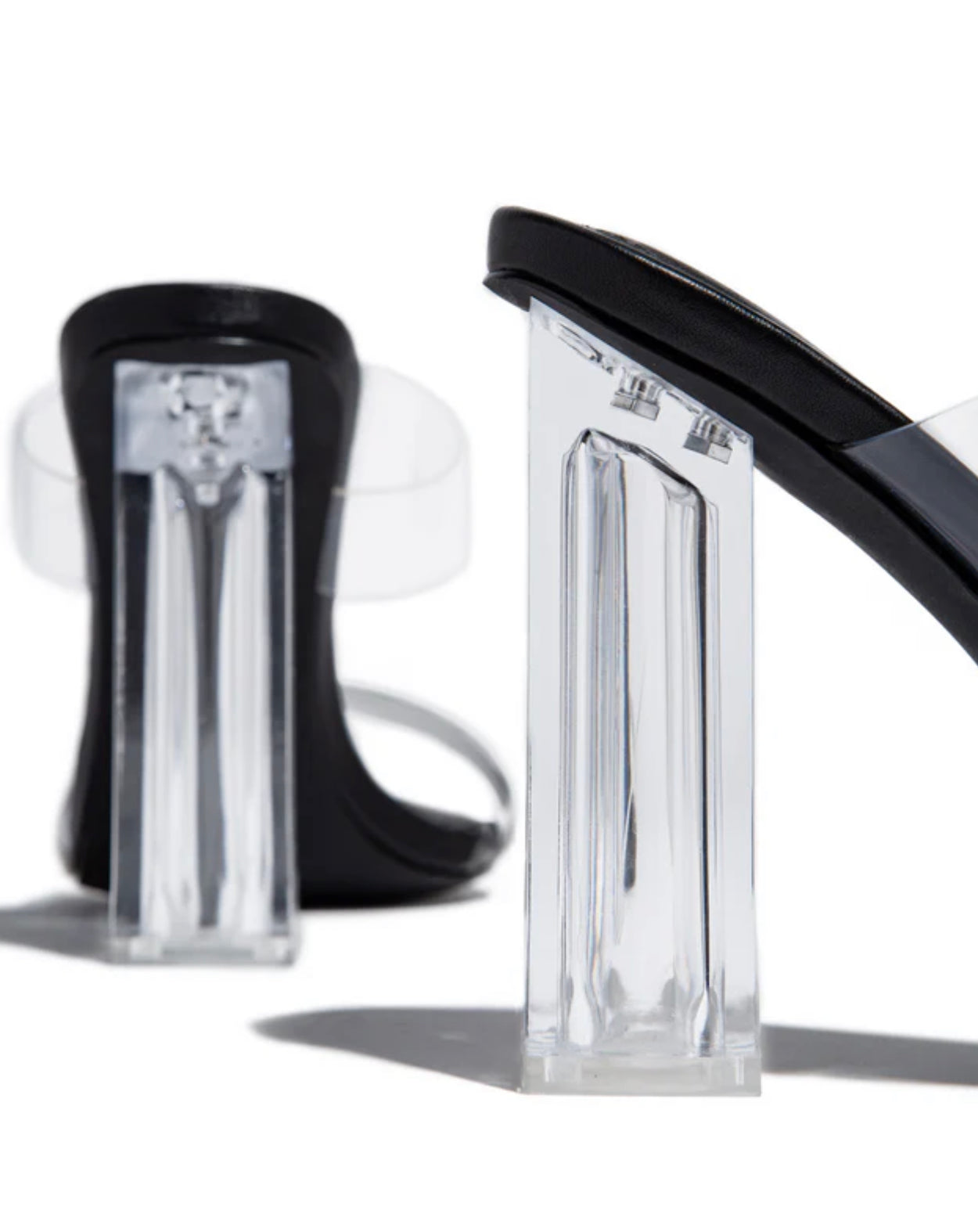 Black Clear Strap Heels