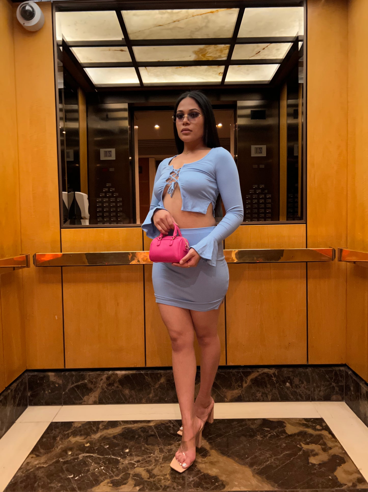 Blue Skirt Set