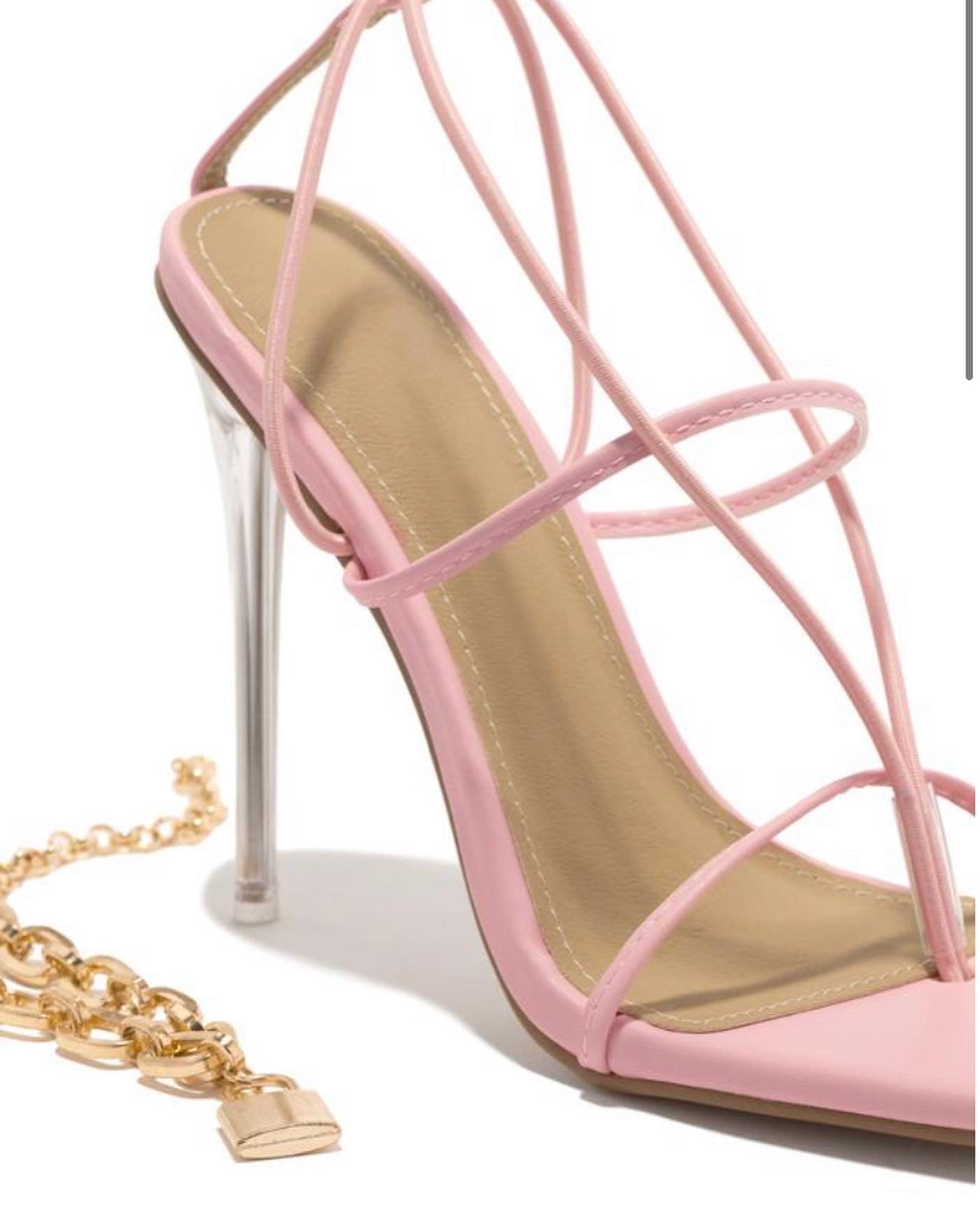 Pink Gold Chain Heels
