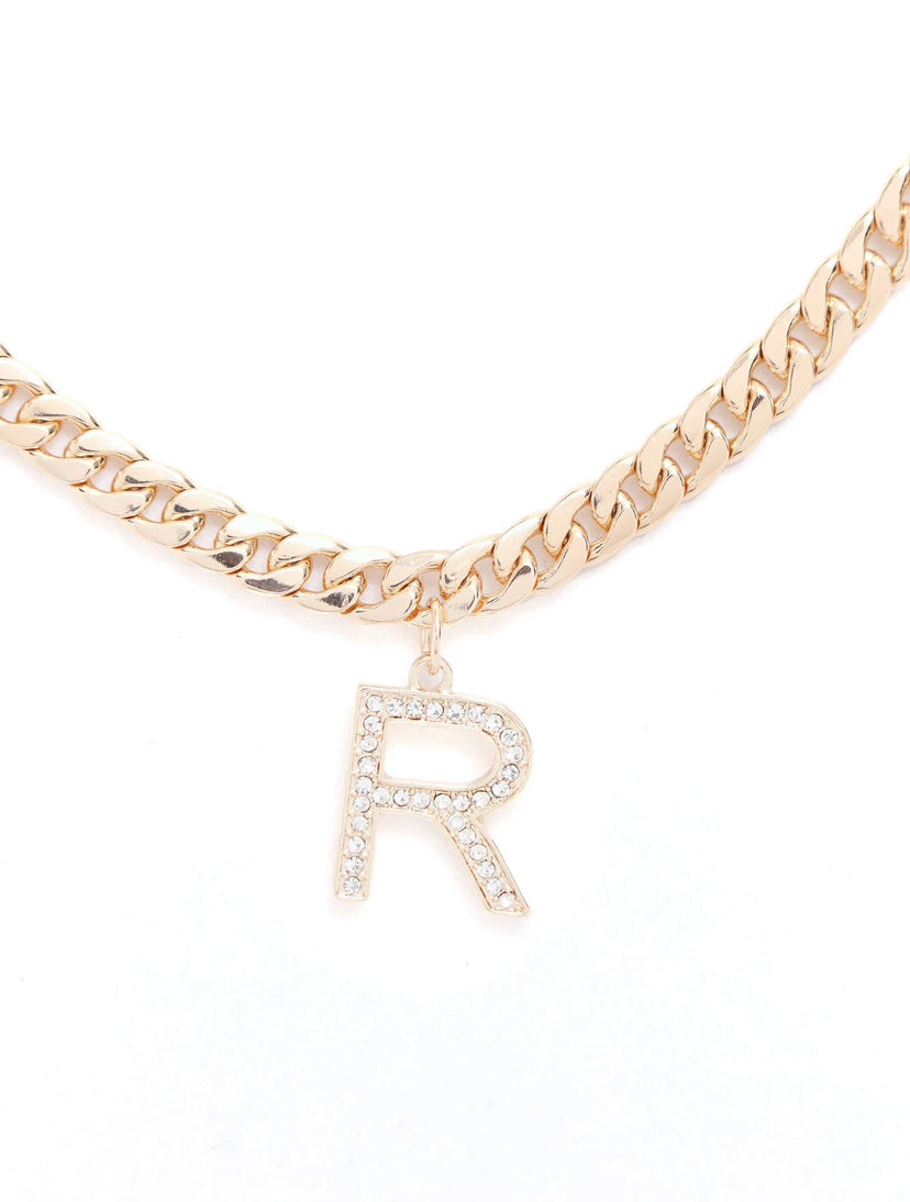 “R” Initial Chain Necklace