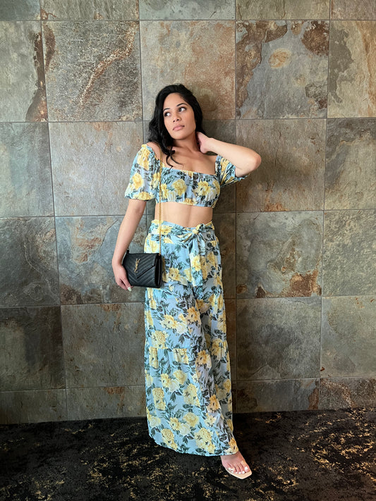 Spring Floral Pant Set