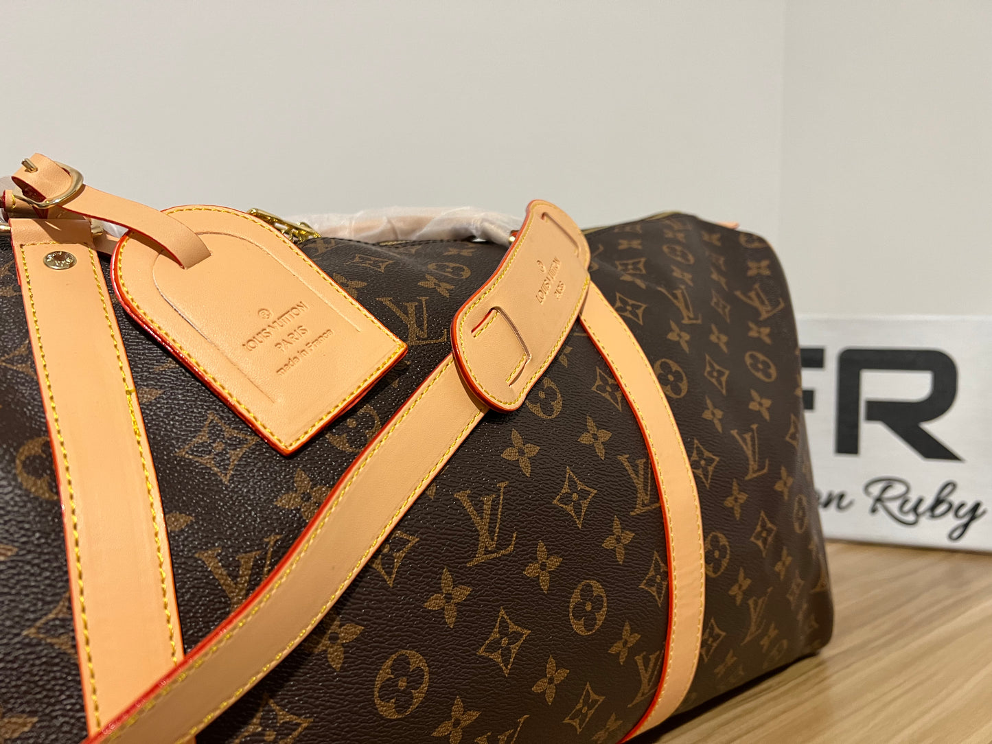 Brown Flower Travel Bag