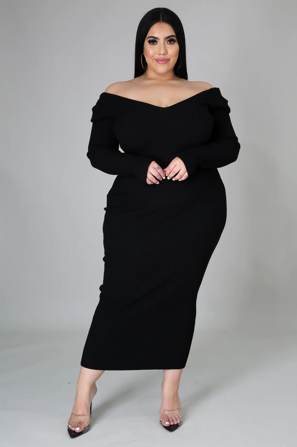 Black Knit Sweater Dress
