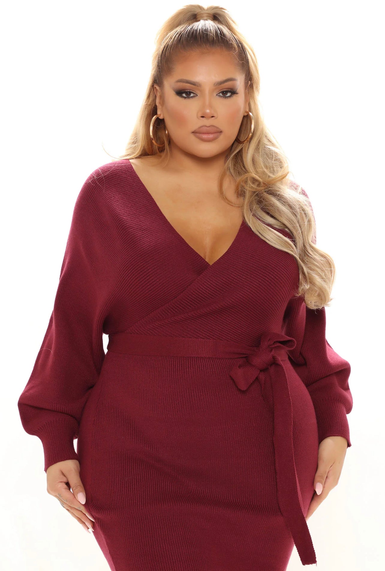 Burgundy Sweater Dress