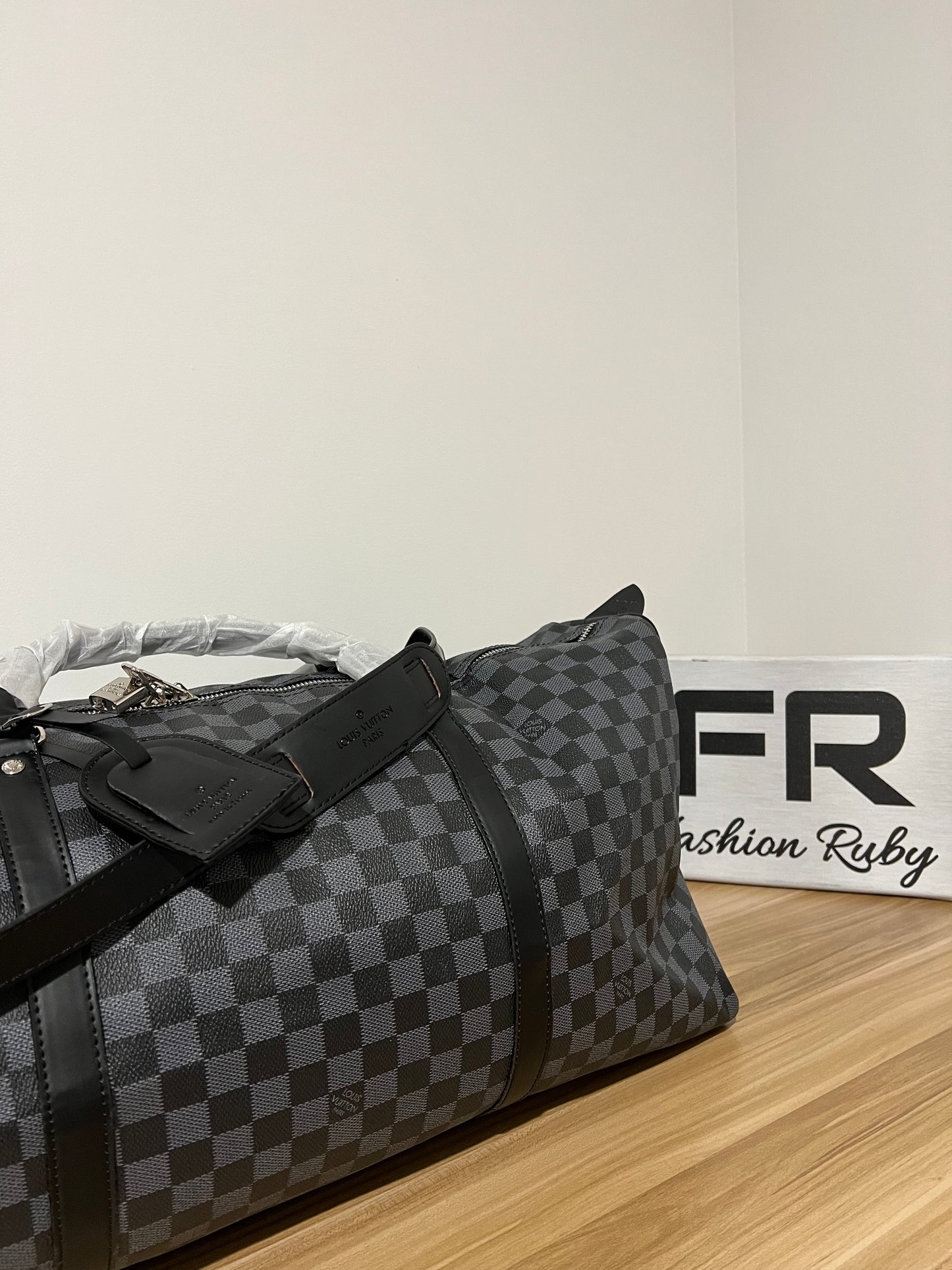 Black Grid Travel Bag