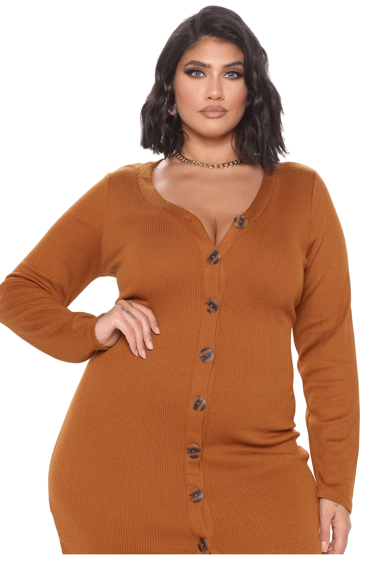 Button Sweater Dress