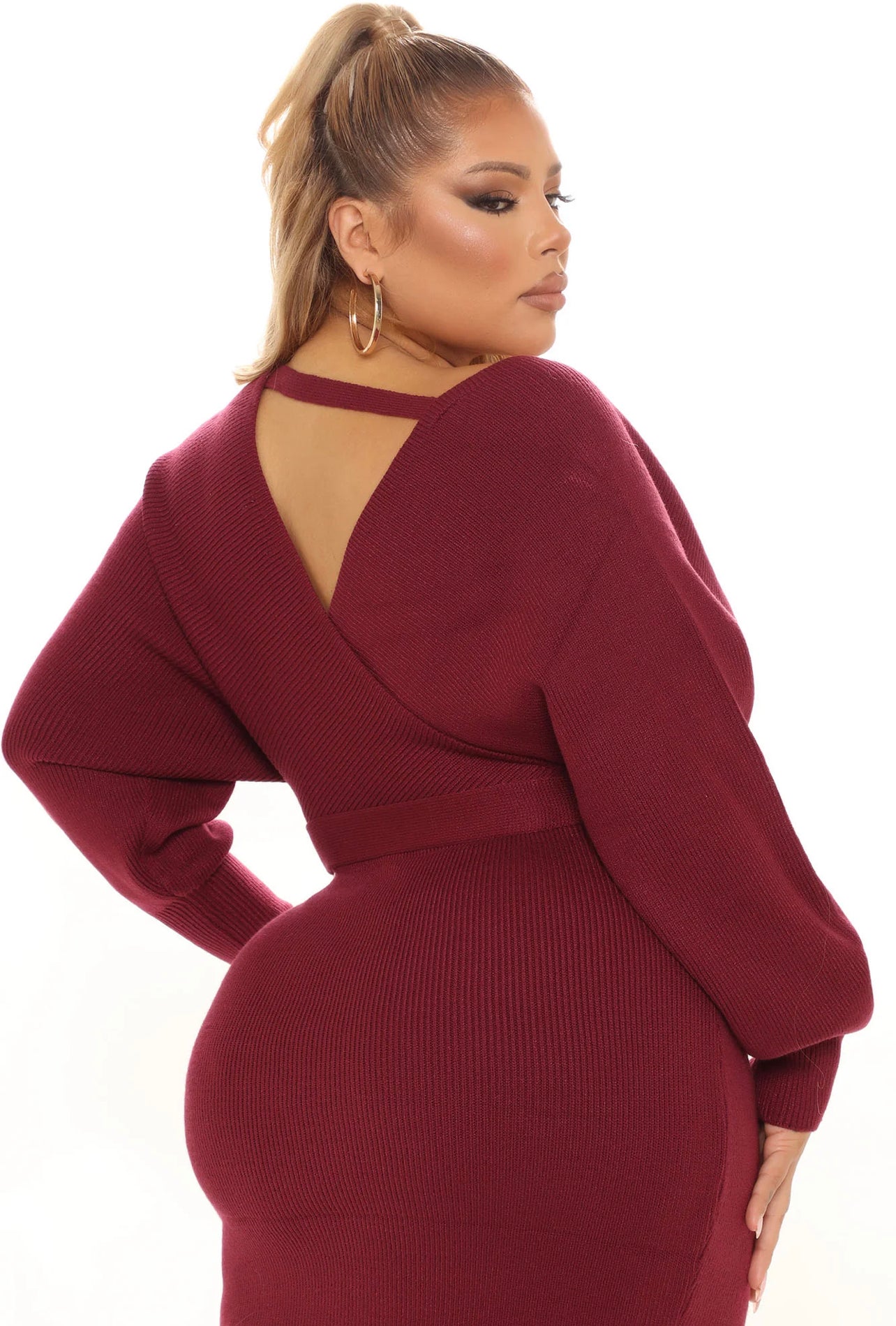 Burgundy Sweater Dress