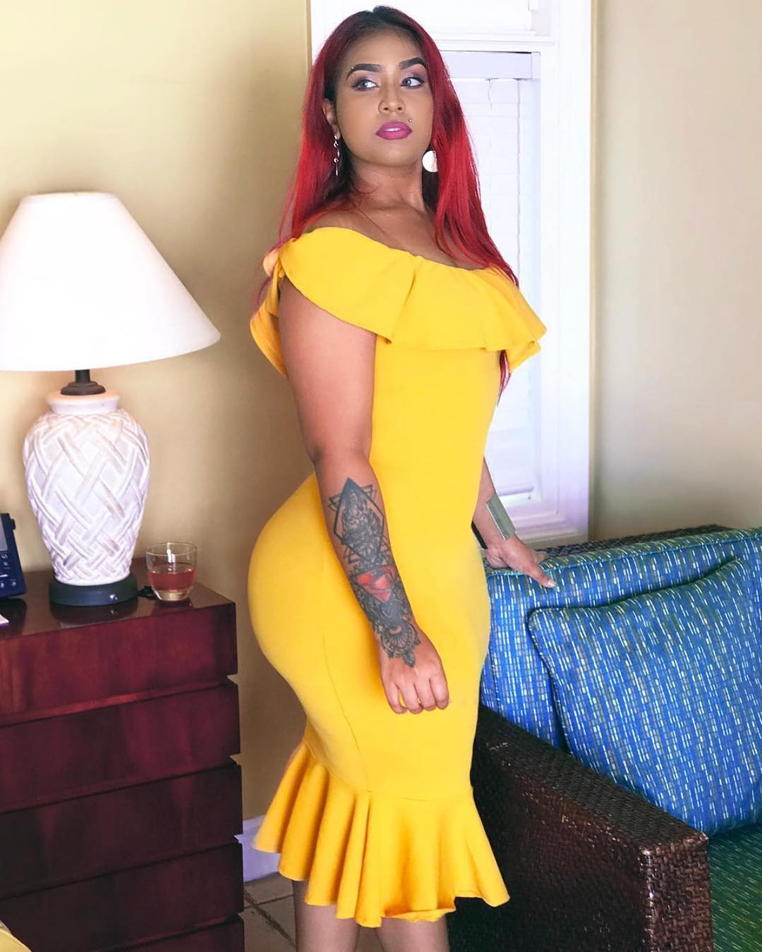 Mustard Ruffle Dress