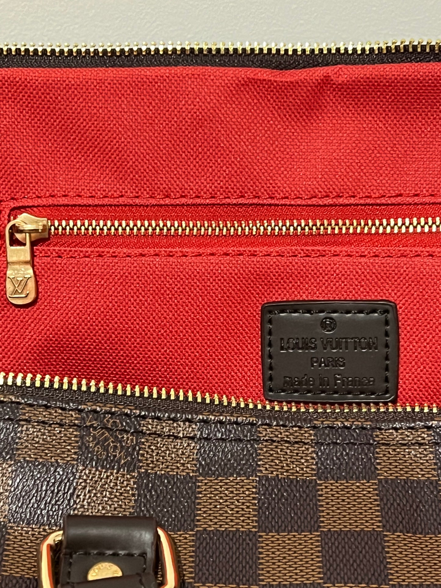 Brown Grid Travel Bag