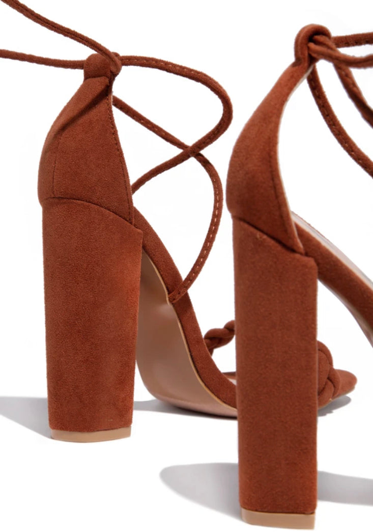 Rust Braided Strap Heels