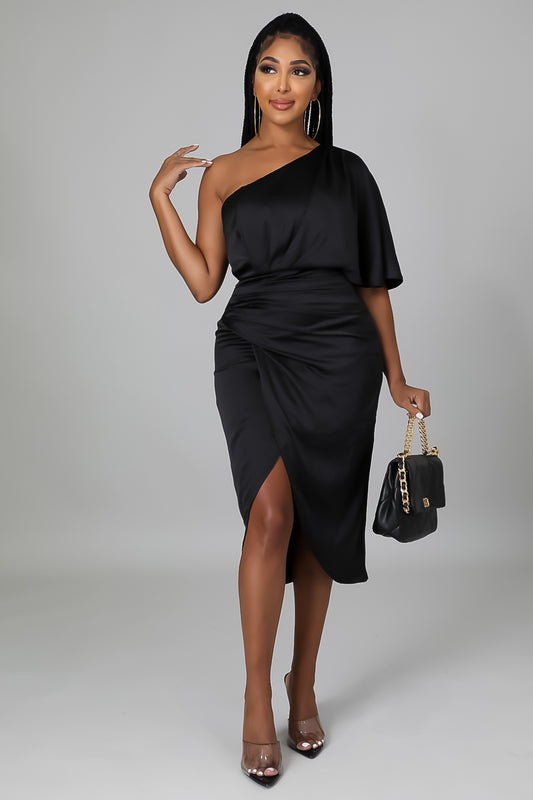 Black Satin Dress
