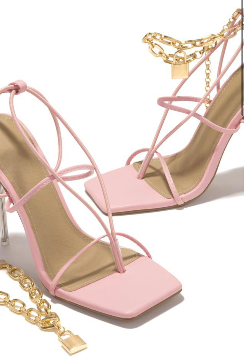 Pink Gold Chain Heels