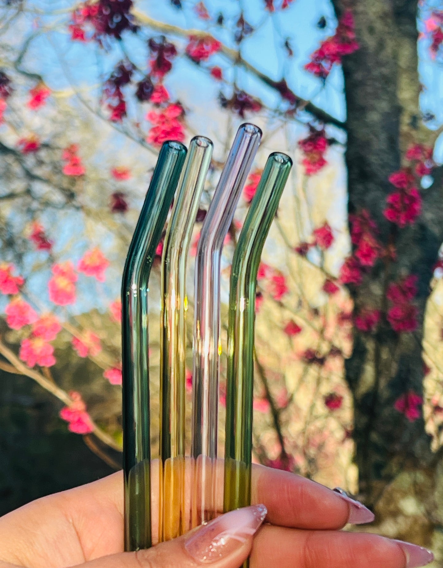 Colourful Reusable Glass Straw