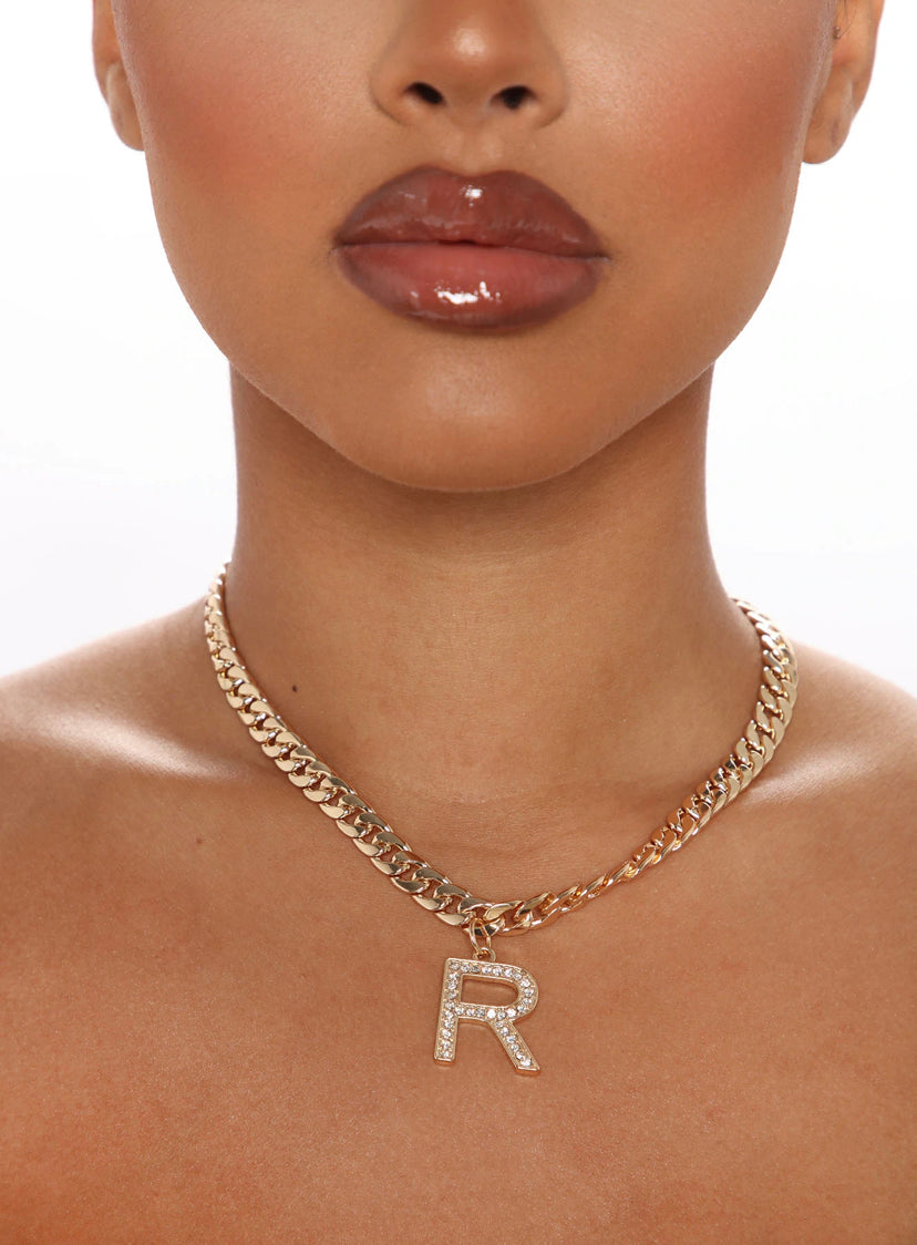 “R” Initial Chain Necklace