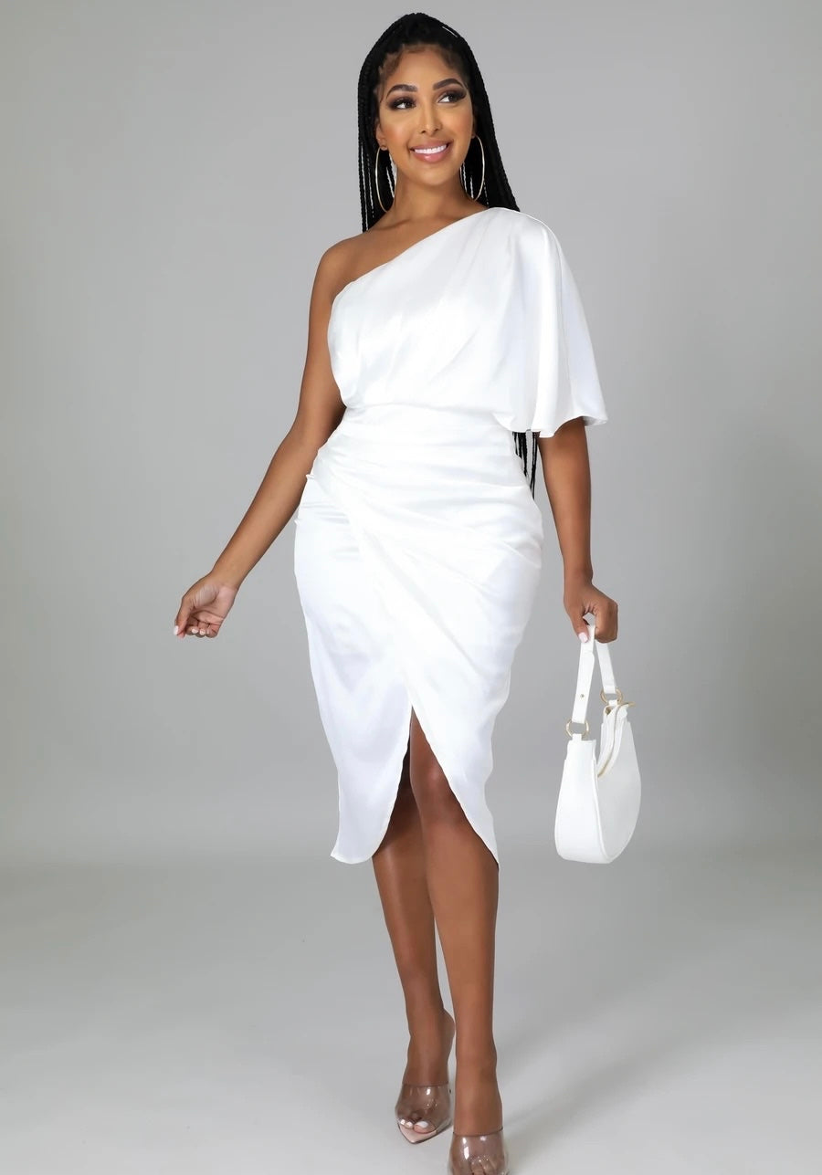 White Satin Dress