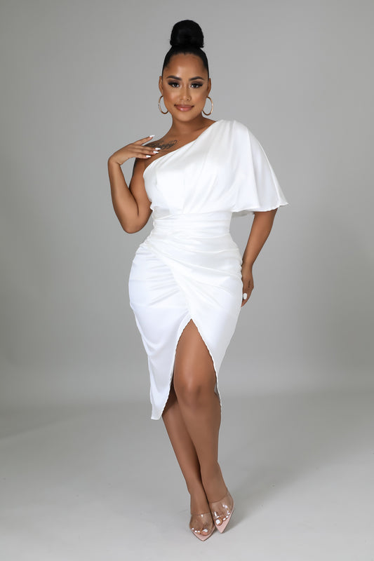 White Satin Dress