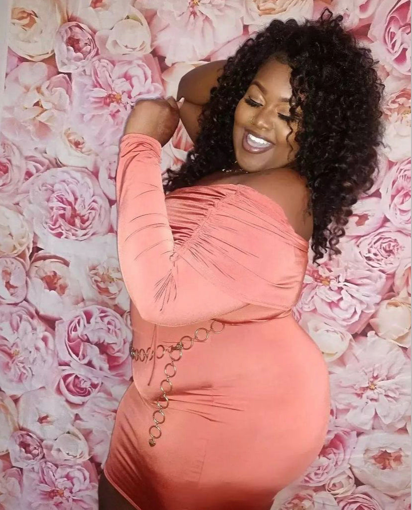 Peach One Shoulder Dress