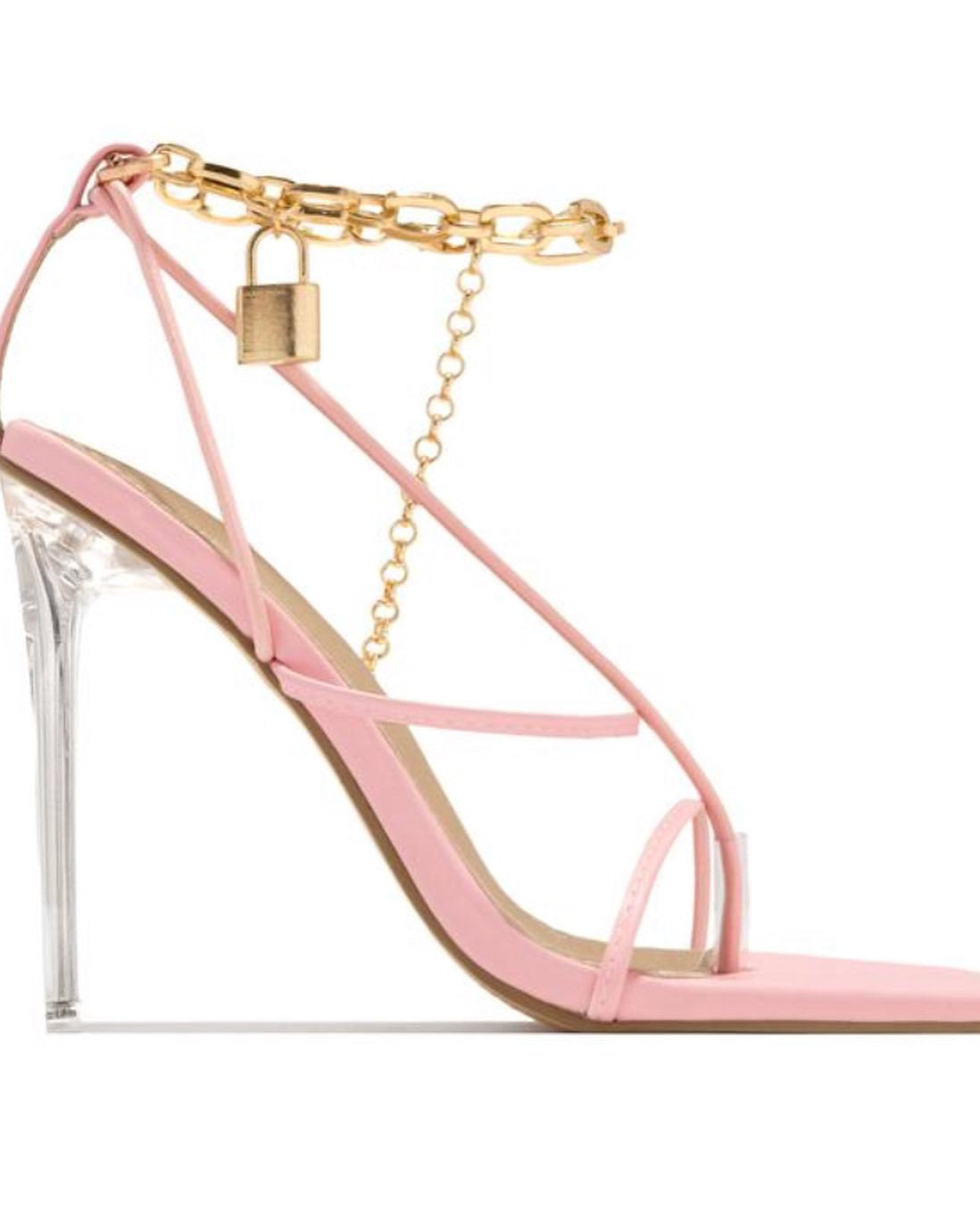 Pink Gold Chain Heels