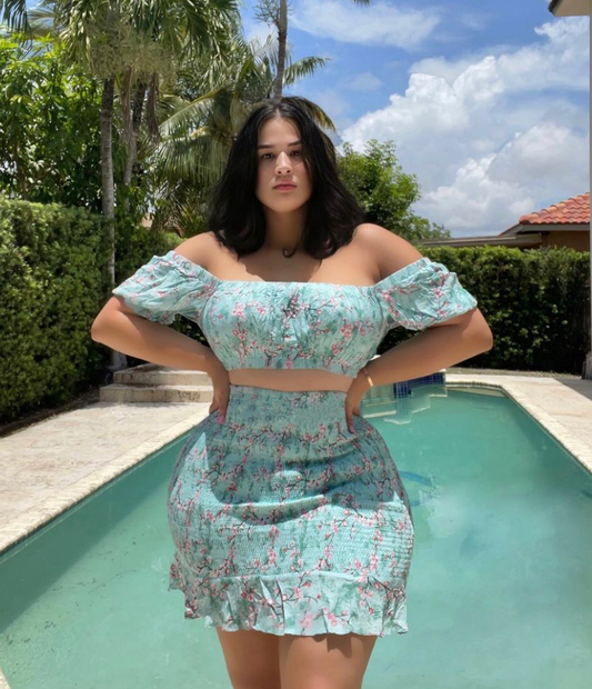 Blue Skirt Set