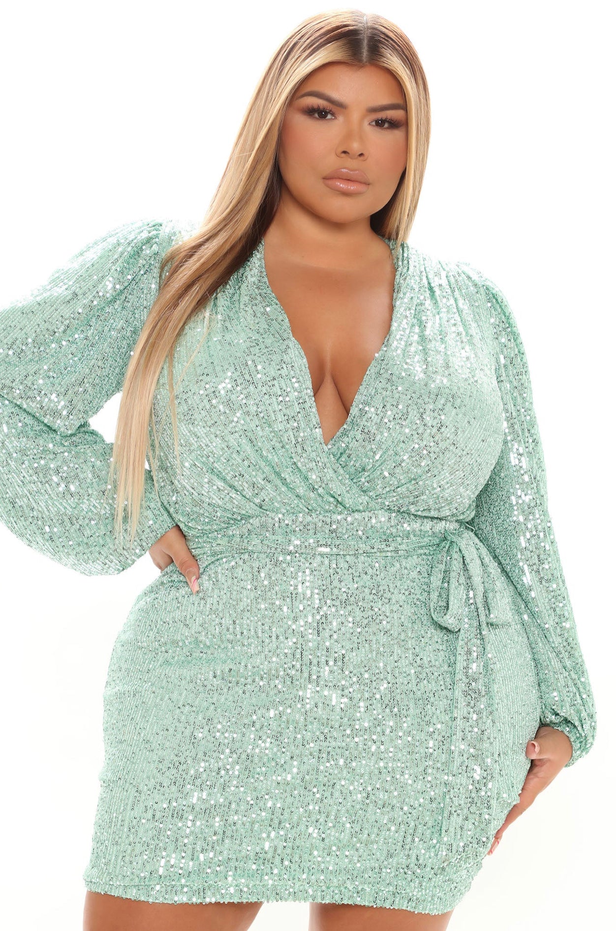 Mint Sequin Mini Dress