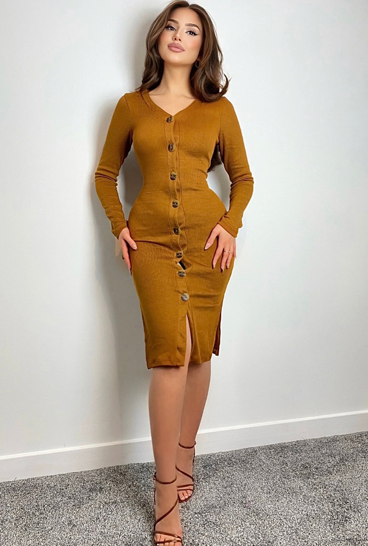 Button Sweater Dress