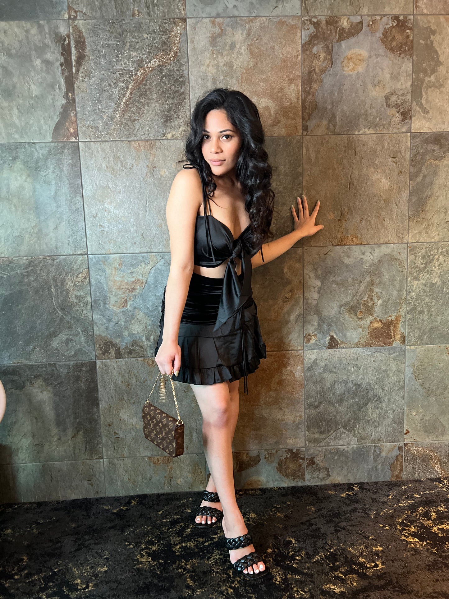 Victoria Black Skirt Set