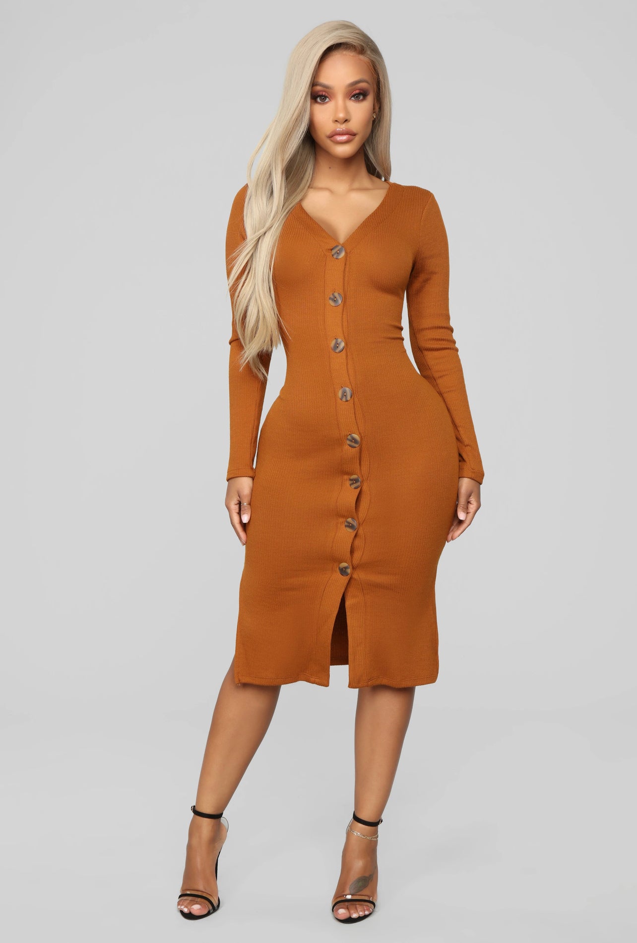 Button Sweater Dress