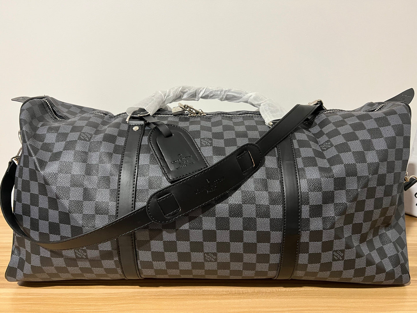 Black Grid Travel Bag