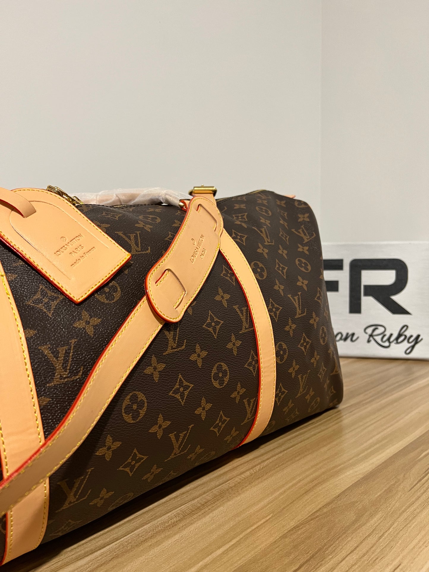 Brown Flower Travel Bag
