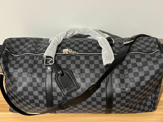 Black Grid Travel Bag
