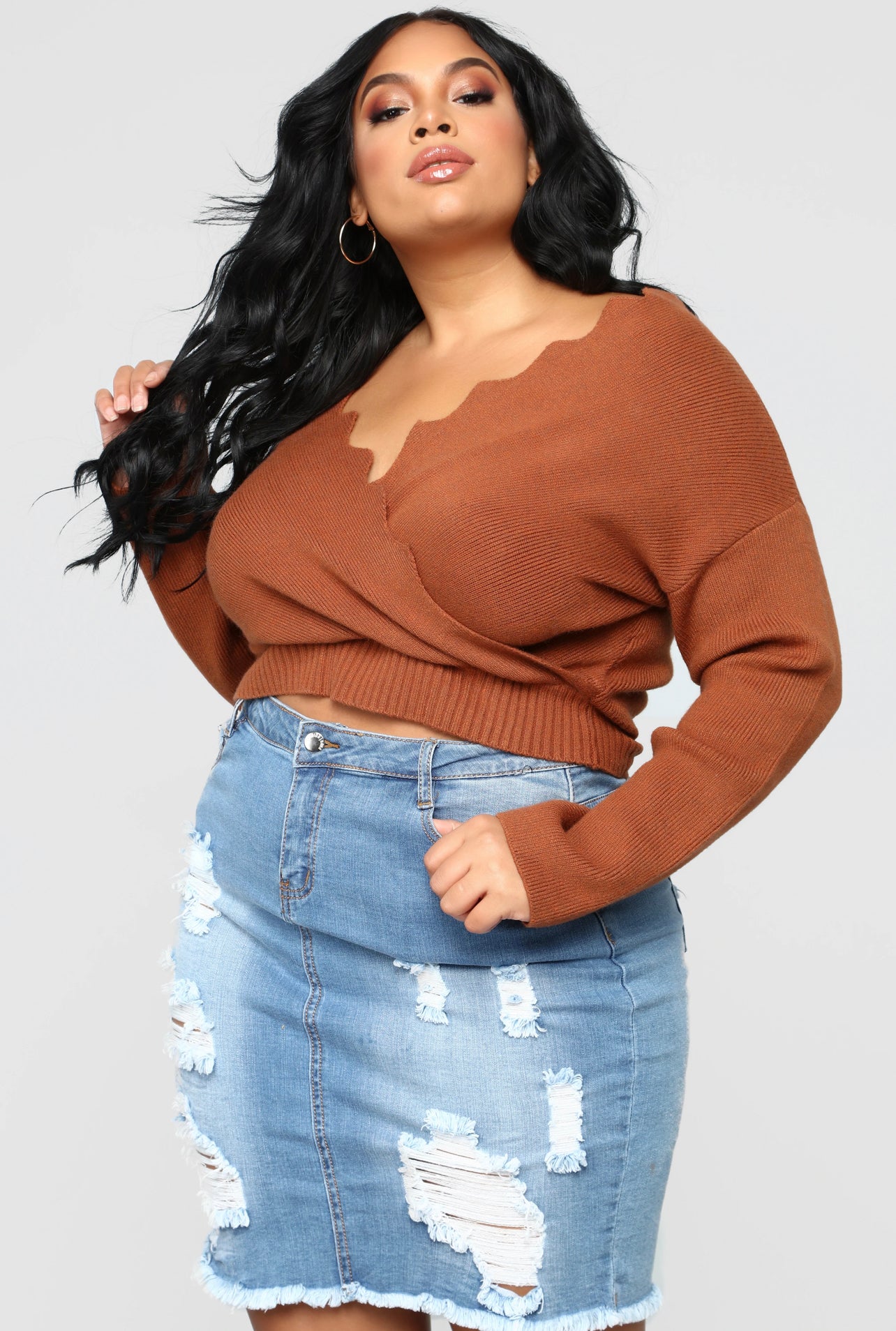 Cognac Sweater Top