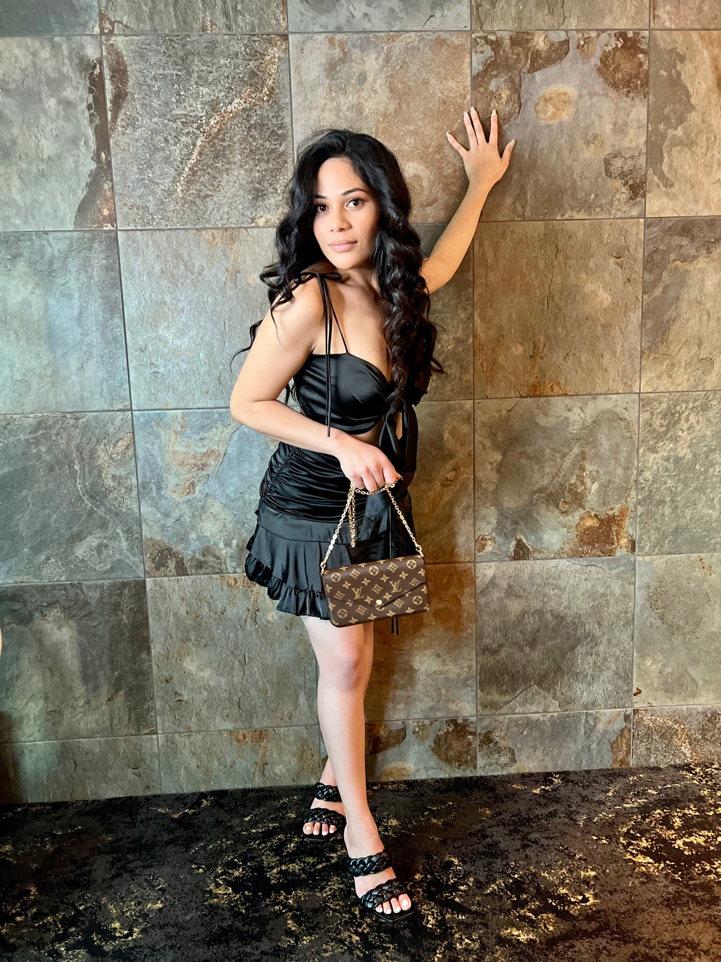 Victoria Black Skirt Set