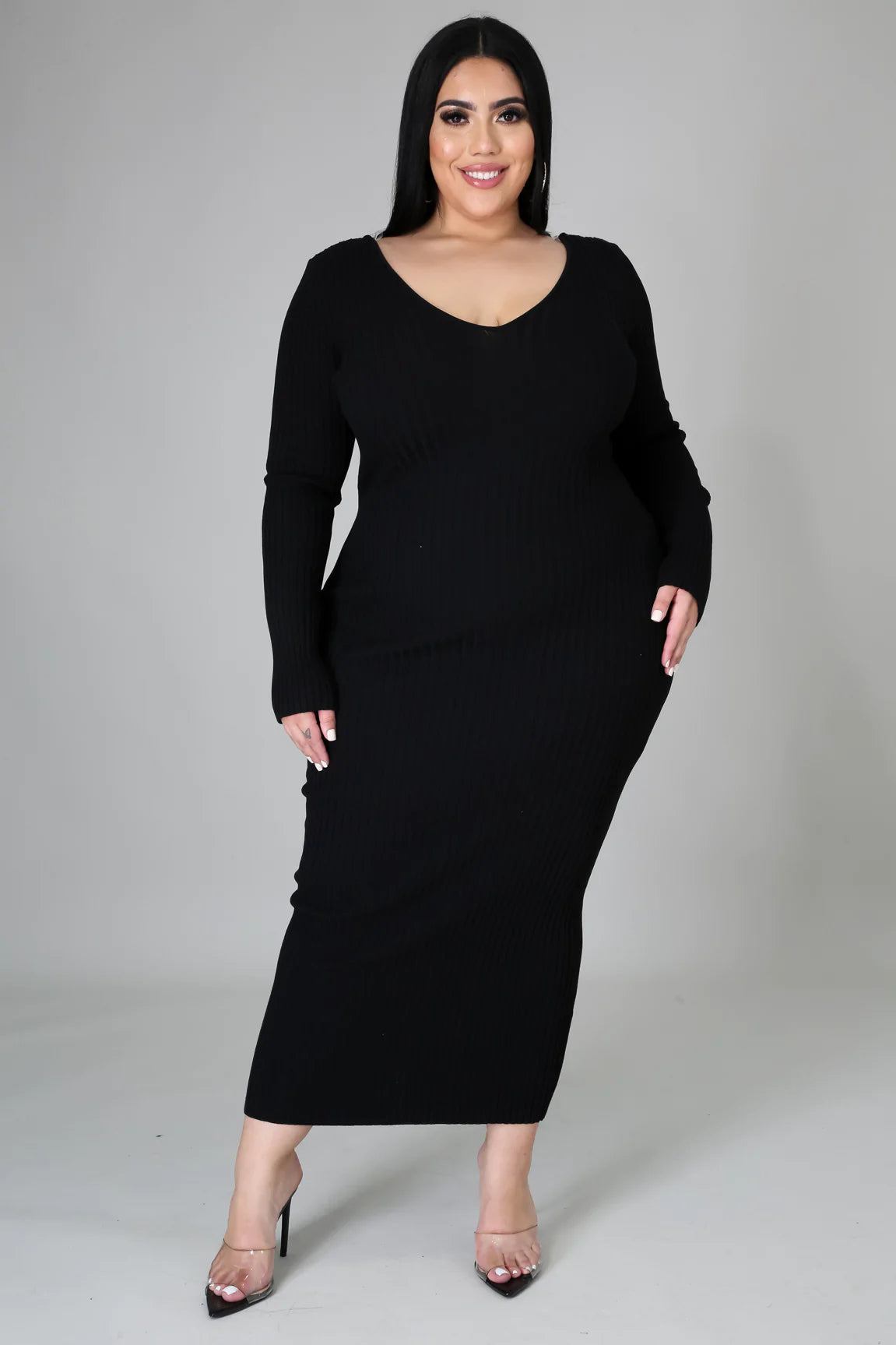 Black Knit Sweater Dress