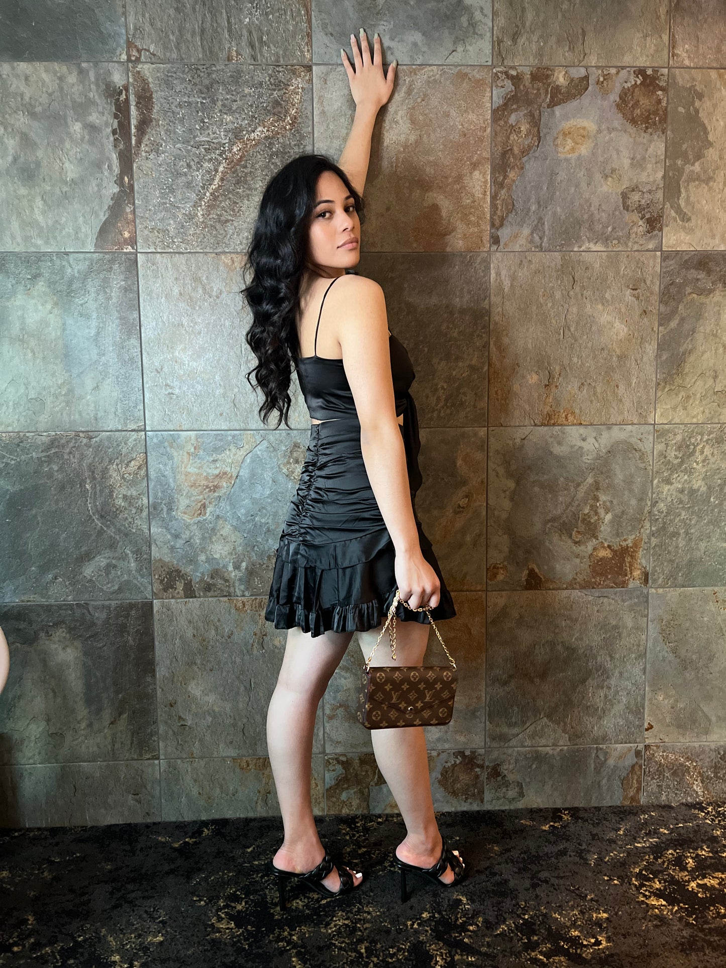 Victoria Black Skirt Set