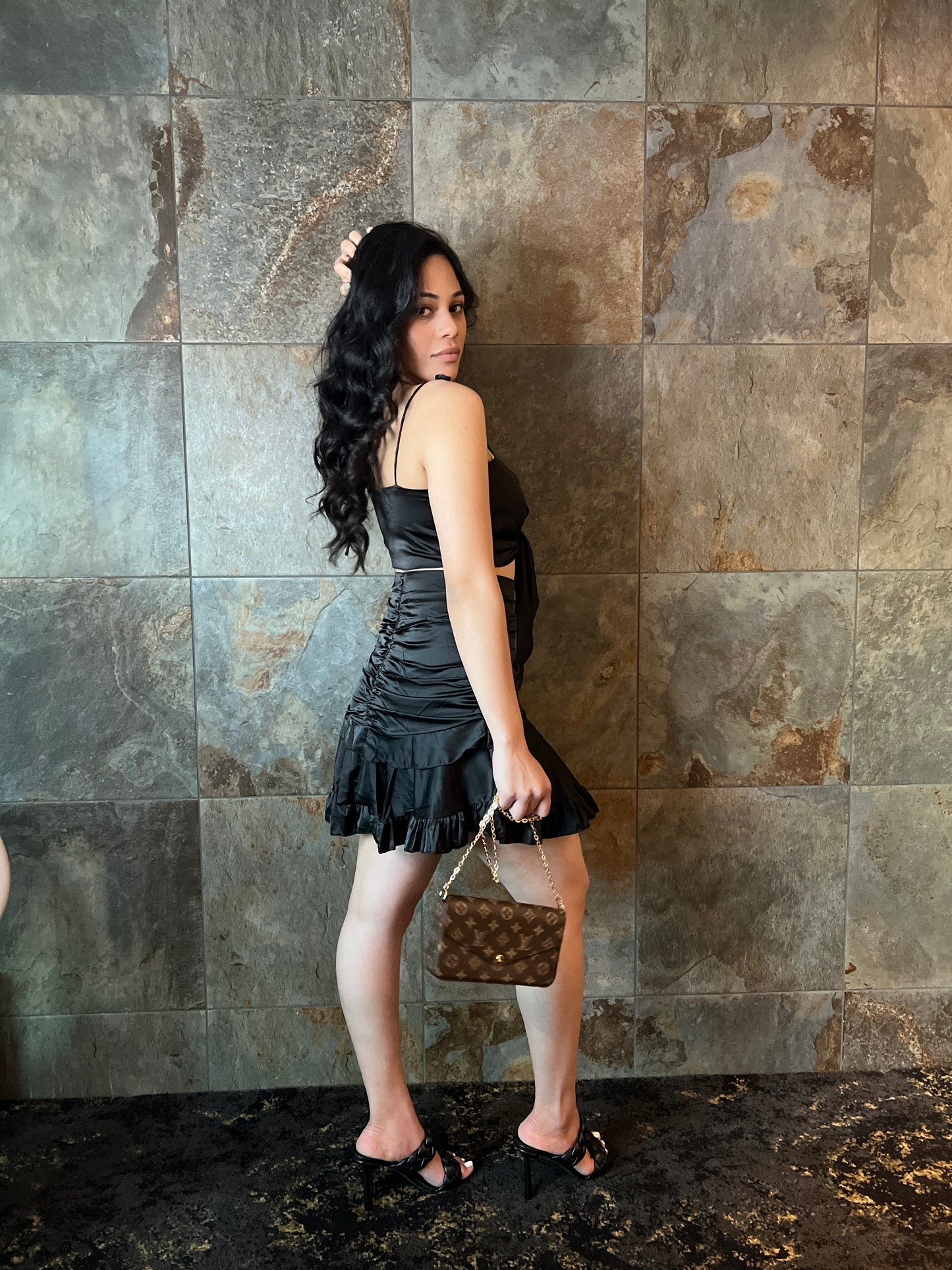 Victoria Black Skirt Set