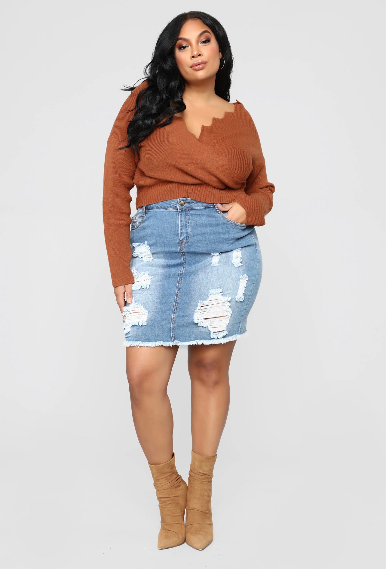 Cognac Sweater Top