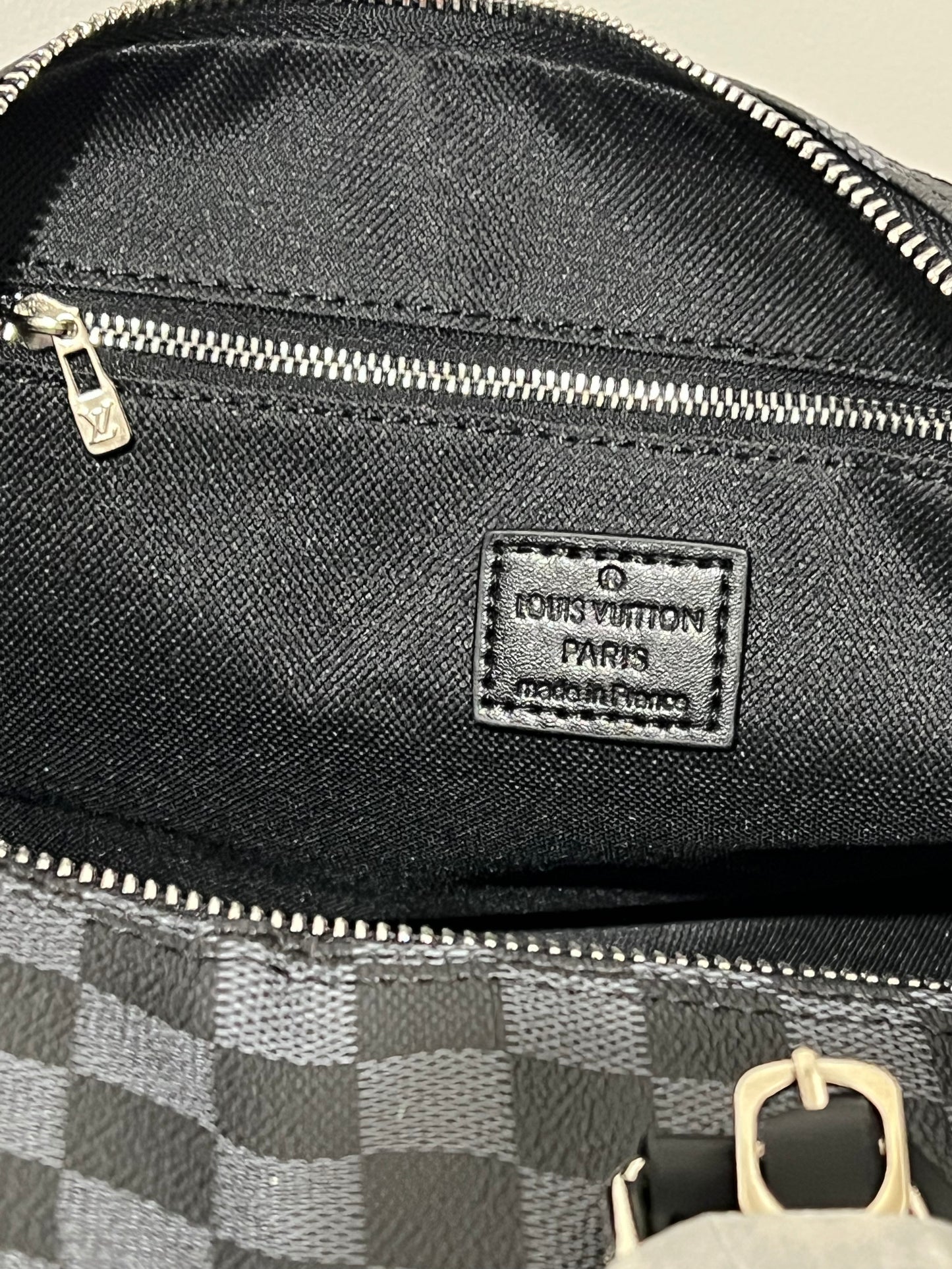 Black Grid Travel Bag