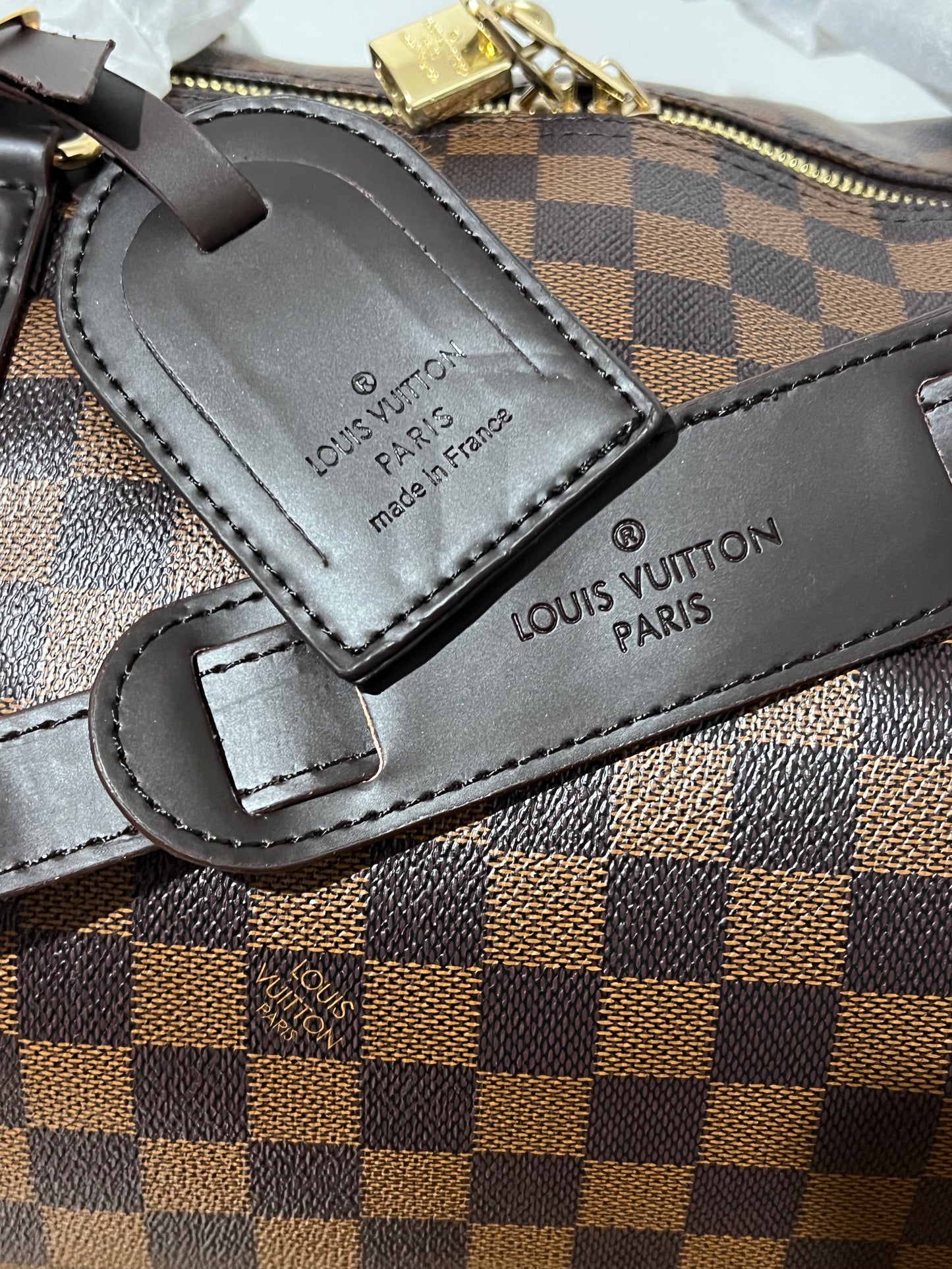 Brown Grid Travel Bag