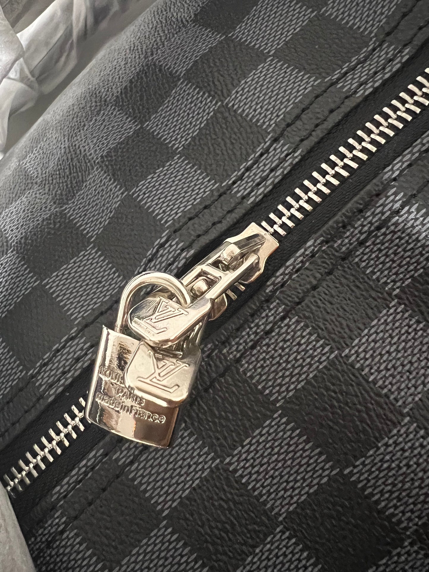 Black Grid Travel Bag