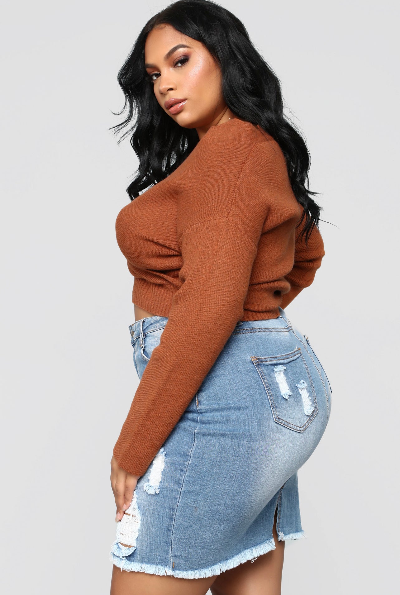 Cognac Sweater Top