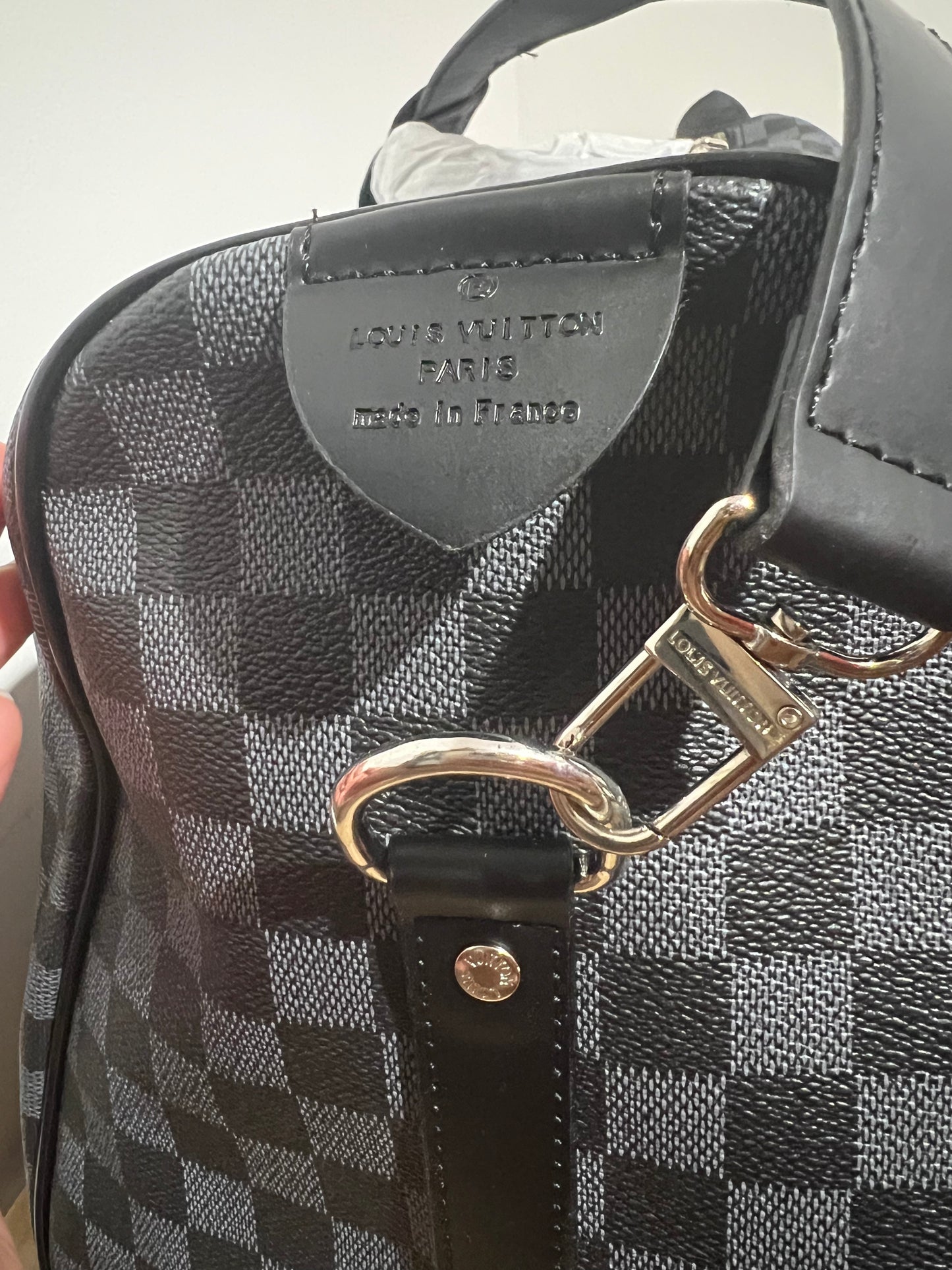 Black Grid Travel Bag