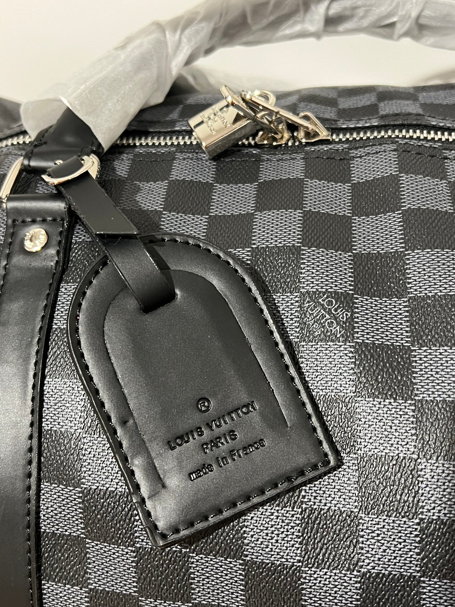 Black Grid Travel Bag