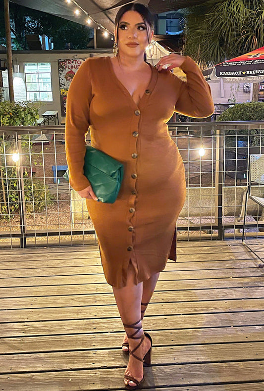 Button Sweater Dress