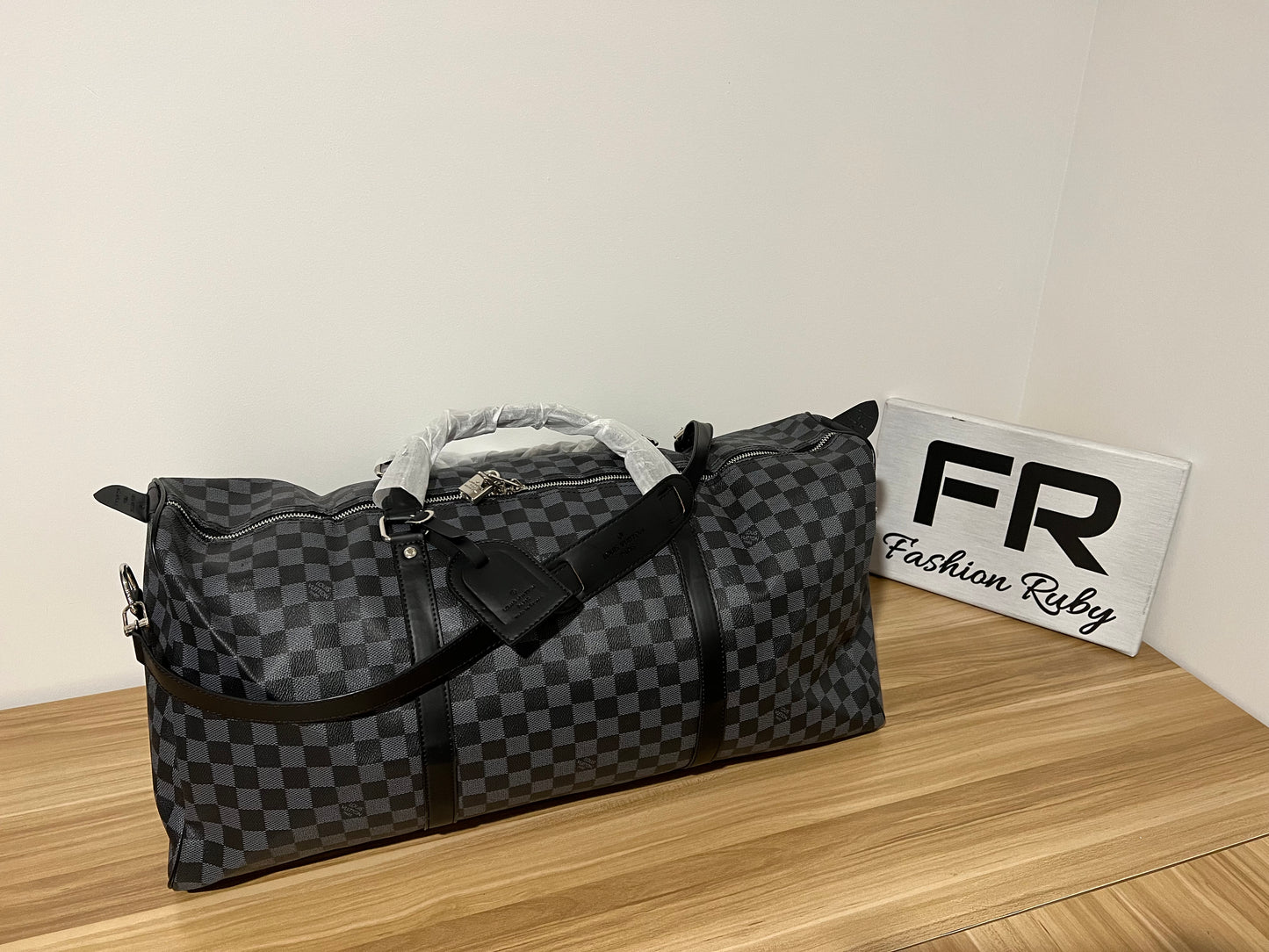 Black Grid Travel Bag